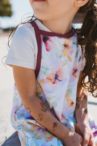 Hopscotch Romper in Fuchsia Watercolor