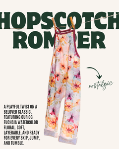 Hopscotch Romper in Fuchsia Watercolor
