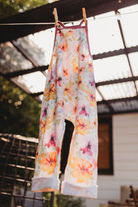 Hopscotch Romper in Fuchsia Watercolor