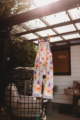 Hopscotch Romper in Fuchsia Watercolor