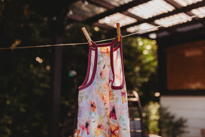 Hopscotch Romper in Fuchsia Watercolor