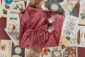 Belinda Dress in Dried Rosehip Pointelle