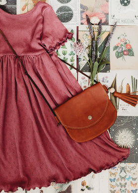 Belinda Dress in Dried Rosehip Pointelle
