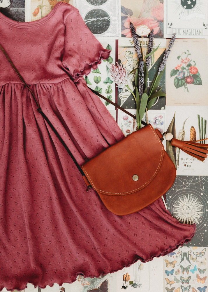 Belinda Dress in Dried Rosehip Pointelle