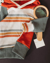 Load image into Gallery viewer, Crossover Hoodie in School Stripe