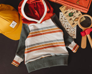 Crossover Hoodie in School Stripe
