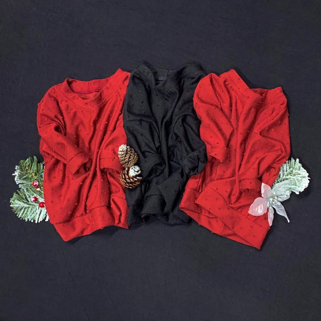 Dolman in Merlot Swiss Dot