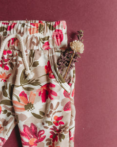 Joggers in Merlot Floral