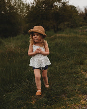 Load image into Gallery viewer, Cami Peplum in Blueberry Petite Floral