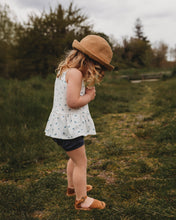 Load image into Gallery viewer, Cami Peplum in Blueberry Petite Floral
