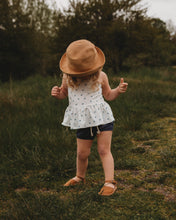 Load image into Gallery viewer, Cami Peplum in Blueberry Petite Floral